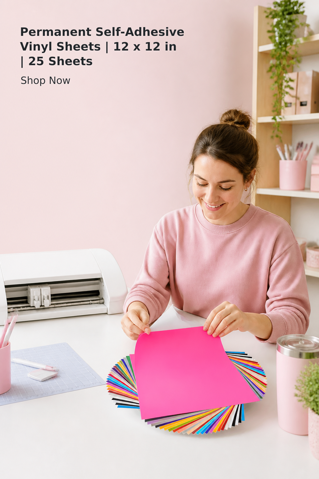 25-Sheet Permanent Adhesive Vinyl Set – 30.48 × 30.48 cm